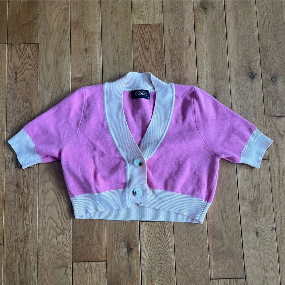 Cider Pink Crop Button Up - Size Medium